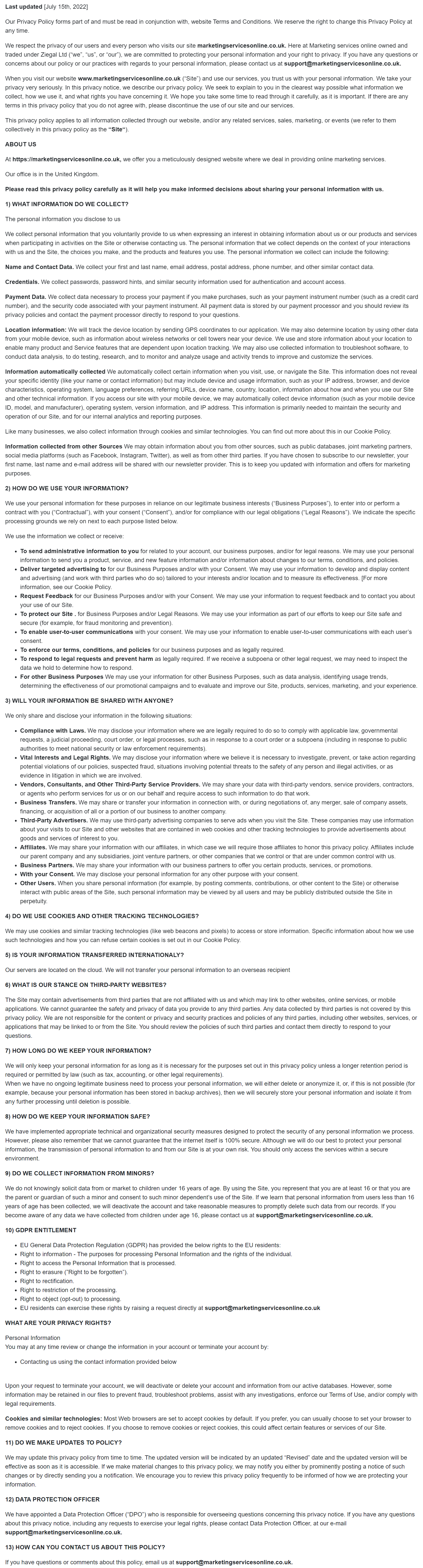 Privacy Policy